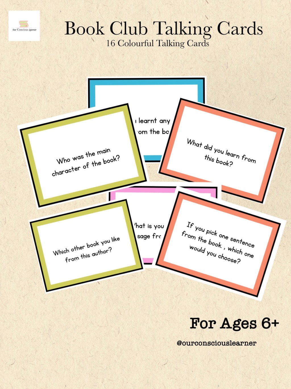 Literacy: Kids’ Bookclub Talking&nbsp;Cards